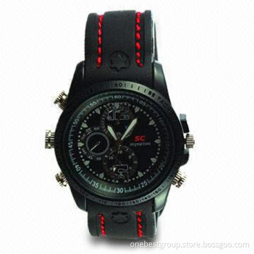 Waterproof Hidden Watch Camera with Photo Resolution of 1,280 x 960 Pixels and 2GB Capacity